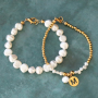 Create earrings and bracelets with freshwater pearl nuggets, like this:
