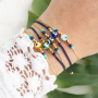 Making subtle bracelets with the new evil eye beads:
