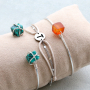 Create stylish earrings and bracelets with these new natural stone cube beads: