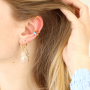 Take a look how to combine the zirconia ear cuffs with earrings