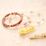 Dried flower bracelets with matching hair clips