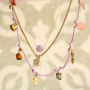 Design trendy necklaces with natural stone charms