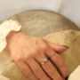 Elegant stainless steel rings with natural stone