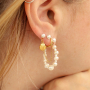 Mix and match with stainless steel freshwater pearl earrings