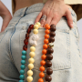 Colourful necklaces with DQ acrylic round beads