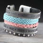 These tough-fancy bracelets made of Quote leather with chain are super fun to create yourself
