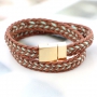 Fashionably bracelets made of waxed cord with different items of Designer Quality metal