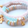 Trendy soft coloured jewellery and accessories with crackled opal glassbeads