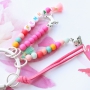 Acrylic beads are very colourful, so also very nice to use in jewellery and accessories for children