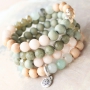 Pretty jewellery of natural stone beads in combination with wood, faceted beads and ImpressArt