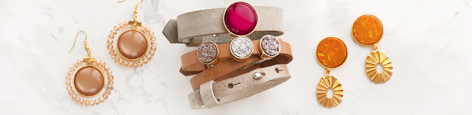 Cuoio setting / slider for 15mm leather and 20mm cabochon