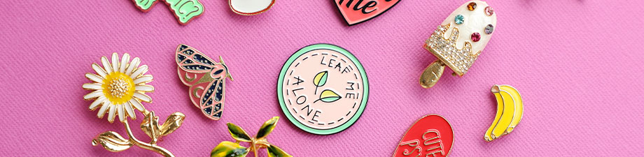 New colourful collection of brooches and pins