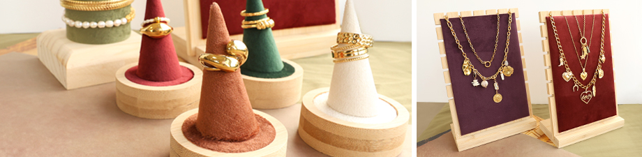 New displays for rings, bracelets, and necklaces