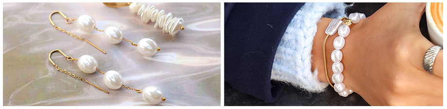 Brand new! Imitation freshwater pearls in various shapes