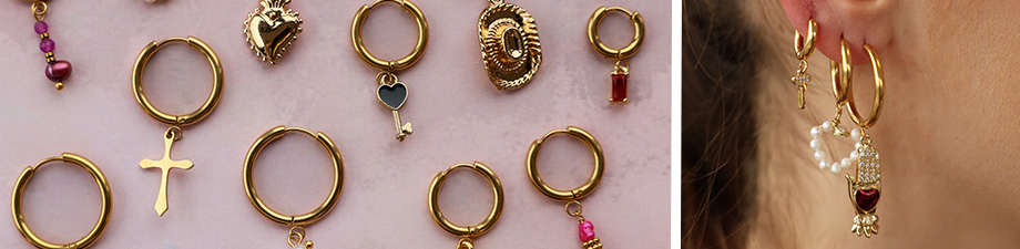 New collection stainless steel creoles with eyelet