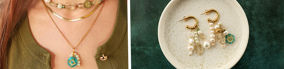 Acrylic beads with gold-coloured details! Acrylic beads with gold-coloured details!