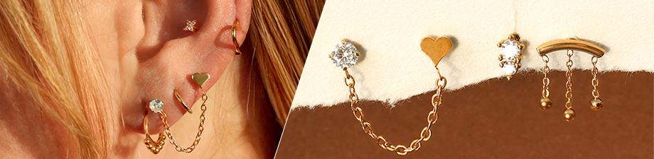 BRAND NEW! Stainless steel ear piercings