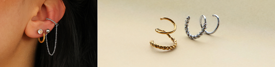 BY31&reg; spiral earrings and earcuffs with loop