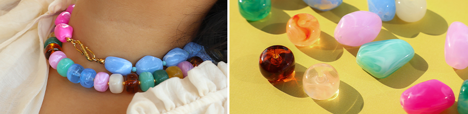 New collection of colourful acrylic beads New collection of colourful acrylic beads