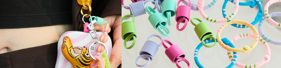 Colourful keychain findings collection Colourful keychain findings collection
