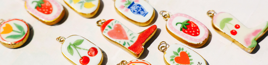 New colourful ceramic charms 