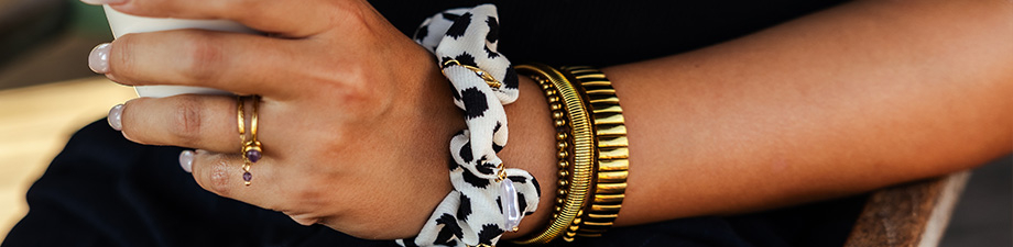 New scrunchies with metal eyelets 