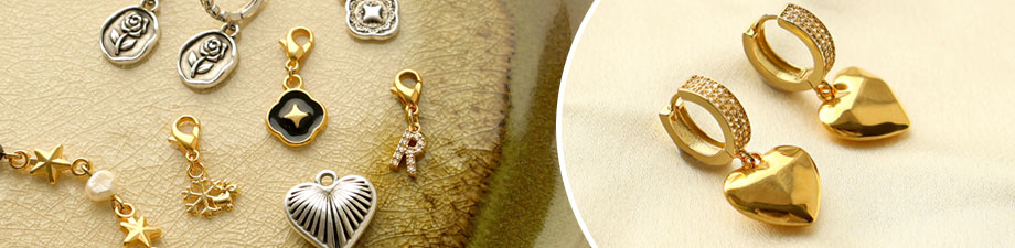 DQ European metal charms antique Silver 